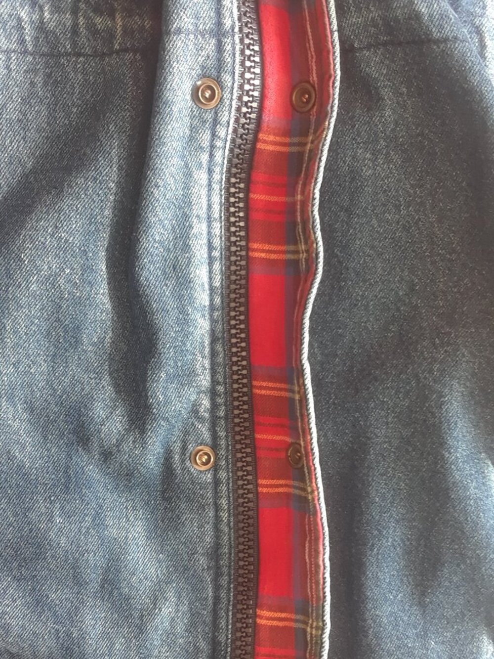 Vintage 80s 90s LL Bean Denim + Plaid Jacket - Picture 10 of 14